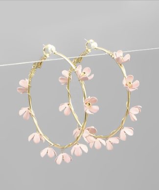 Tiny Pink Bloom Hoop