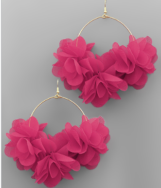 Full Bloom Hot Pink Earrings