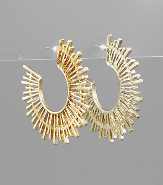 Spiked Circle Gold Hoop Earrings