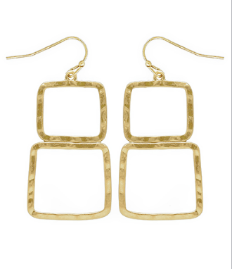 Be Square Gold Earrings