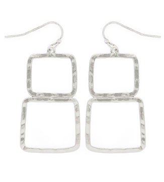 Be Square Silver Earrings