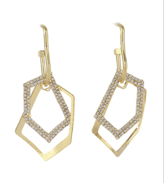 NYC Party Clear/Gold Earrings