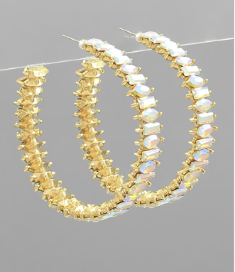 Birdie Clear Iridescent Hoops