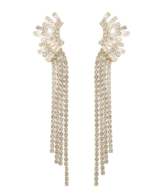Rhea Clear/Gold Earrings