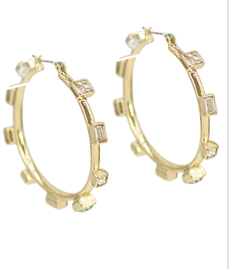 Sweet Sparkle Gold/Clear Hoops