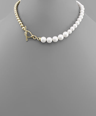 Grace Cream/Gold Necklace