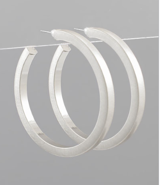 Peaceful Mind Silver Hoops