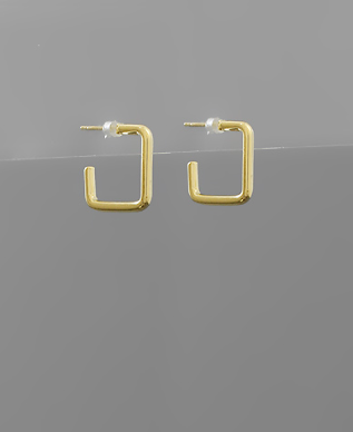 To the Square Gold Hoops