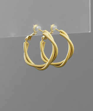 Reaching Out Matte Gold Hoops