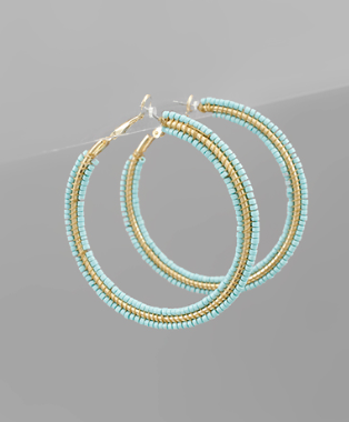 Get to It Turquoise Hoops