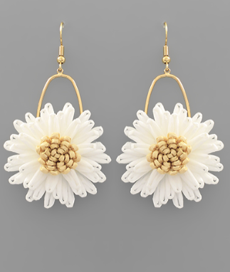 Chasing Flowers White Earrings