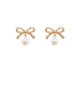 Chic Bow Gold Earrings