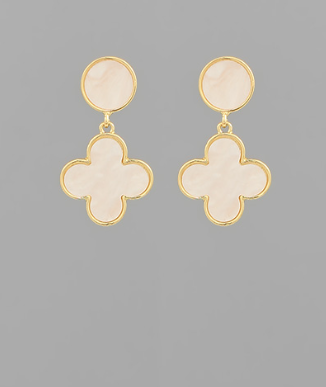 Clover Dangle Gold Earrings