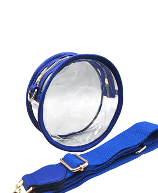 Clear Vision Small Round Royal Blue Crossbody