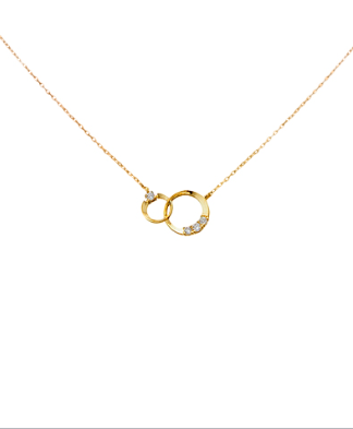 Double Circle Gold Necklace