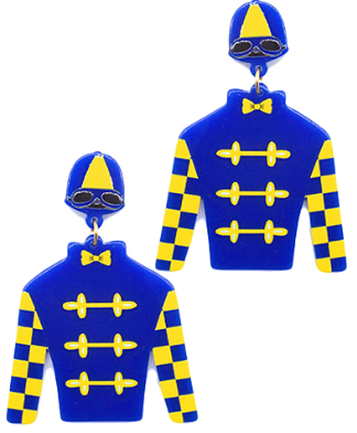 Glitter Derby Uniform Royal Blue Earrings