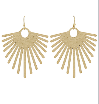 Fanned Bar Worn Gold Earrings