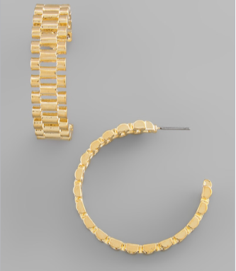 Watch Chain Large Gold Hoops