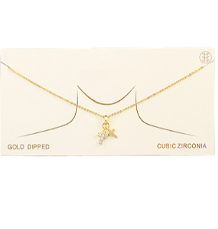 Double Large Cross Gold Necklace