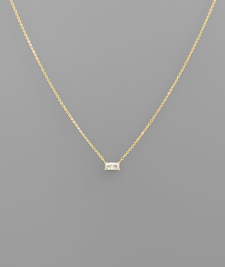 Crystal Clear Gold Necklace