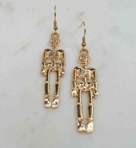 Skeleton Gold Earrings