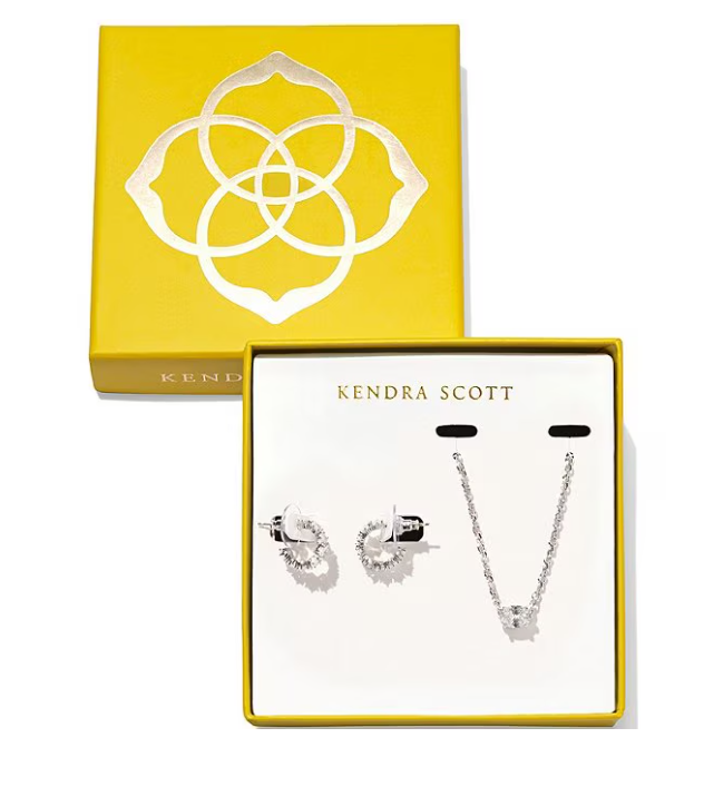 Cailin Crystal Gift Set Rhodium White Crystal