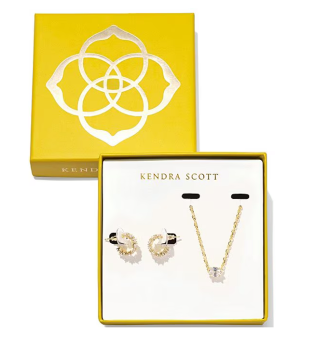 Cailin Crystal Gift Set Gold White Crystal