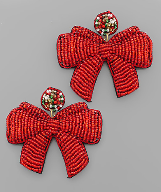 Doll Bows Red Hoops