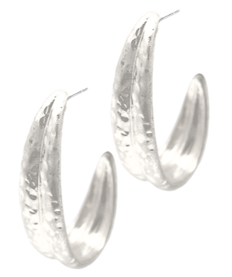 Piece of Art Worn Silver Hoops