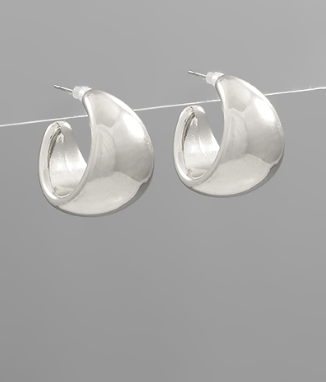 Too Divine Silver Hoops