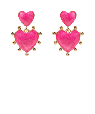 Heart Breaker Fuchsia Earrings