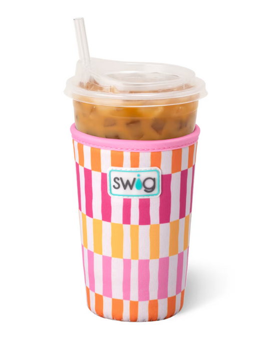 Sherbet Stripe Iced Cup Coolie (Medium - 22-28oz)