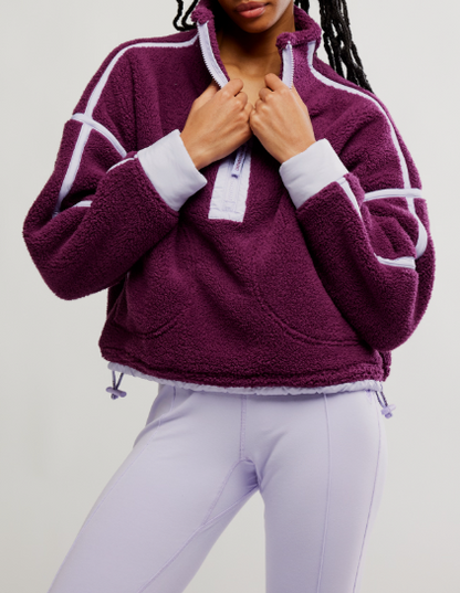 Mountain High Mid Black Cherry Combo 1/2 Zip Fleece
