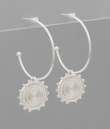 On My Way Silver Hoop Earrings