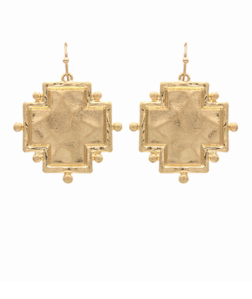Flat Square Drop Earrings