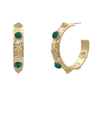 Something New Green Hoop Earrings