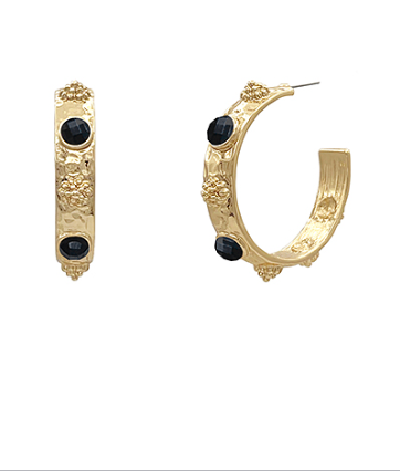 Something New Black Hoop Earrings