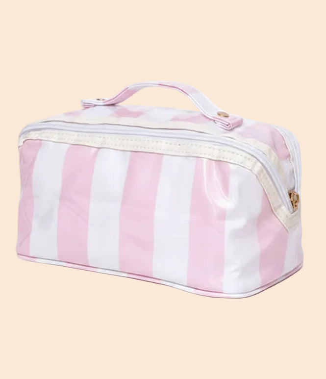 Summer Stripe Pink/White Cosmetic Bag