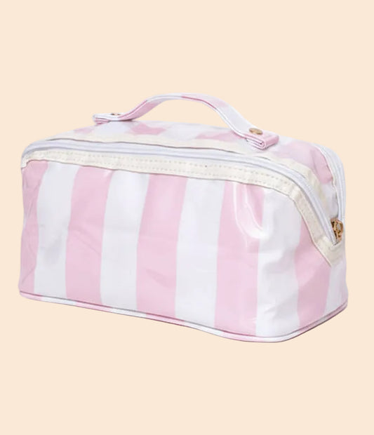 Summer Stripe Pink/White Cosmetic Bag