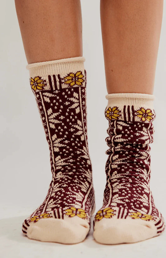 Nearly Nordic Burgundy Socks