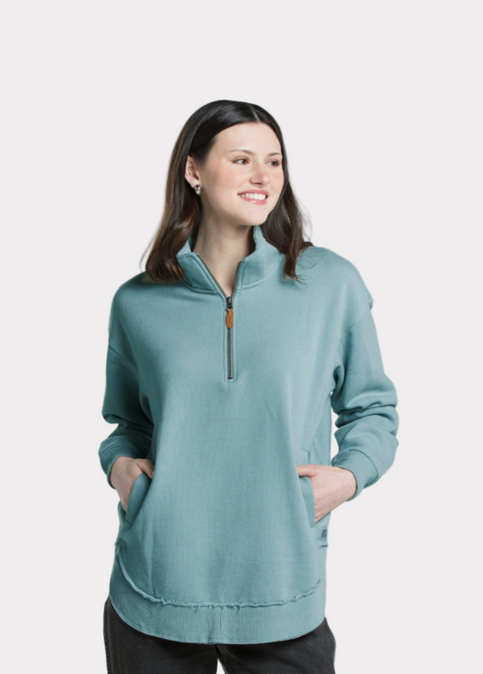 Sojourn Quarter Zip Mist Top