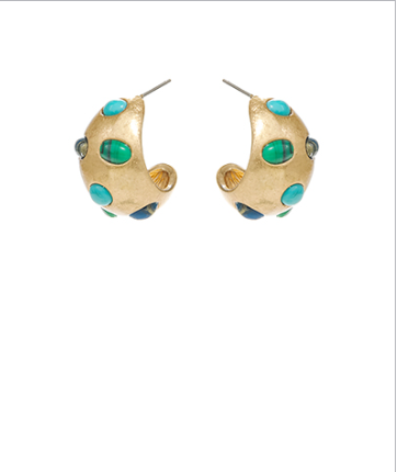 Echo Gemstone Turquoise Hoop Earrings