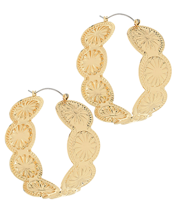 Vintage Arc Gold Hoop Earrings
