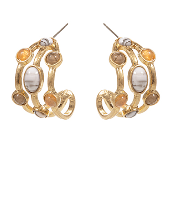 In Your Grace Howlite Hoop Earrings