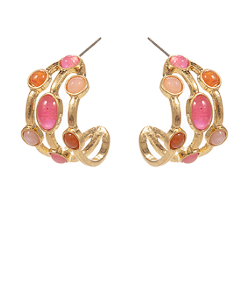 In Your Grace Pink Hoop Earrings