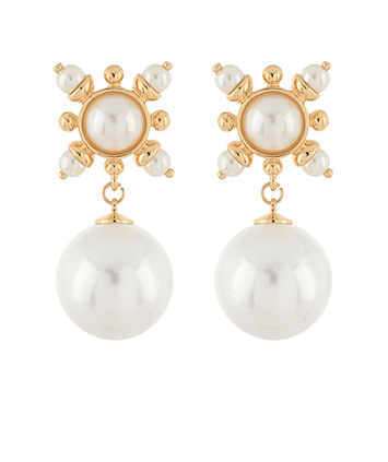 Sunburst Pearl Drop Earrings