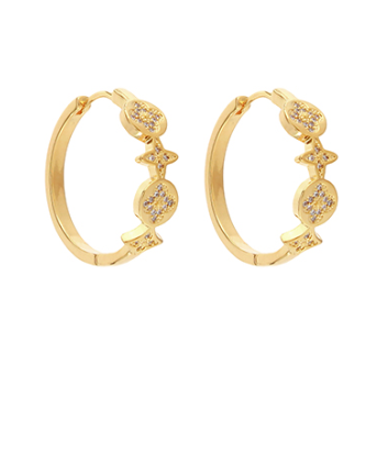 Clover & Sparkle Hoop Earrings