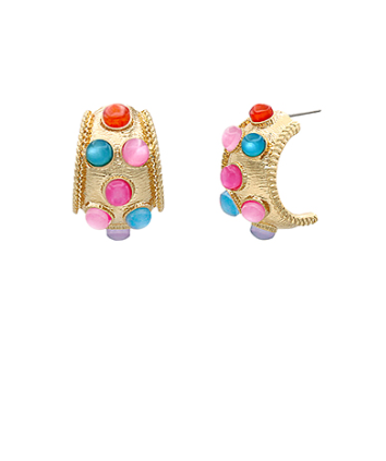 Antique Cat's Eye Multi Hoop Earrings