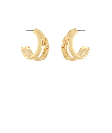 Textured Layers Hoop Earrings