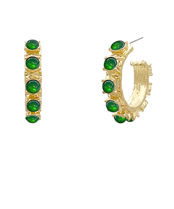Aurora Shine Green Hoop Earrings